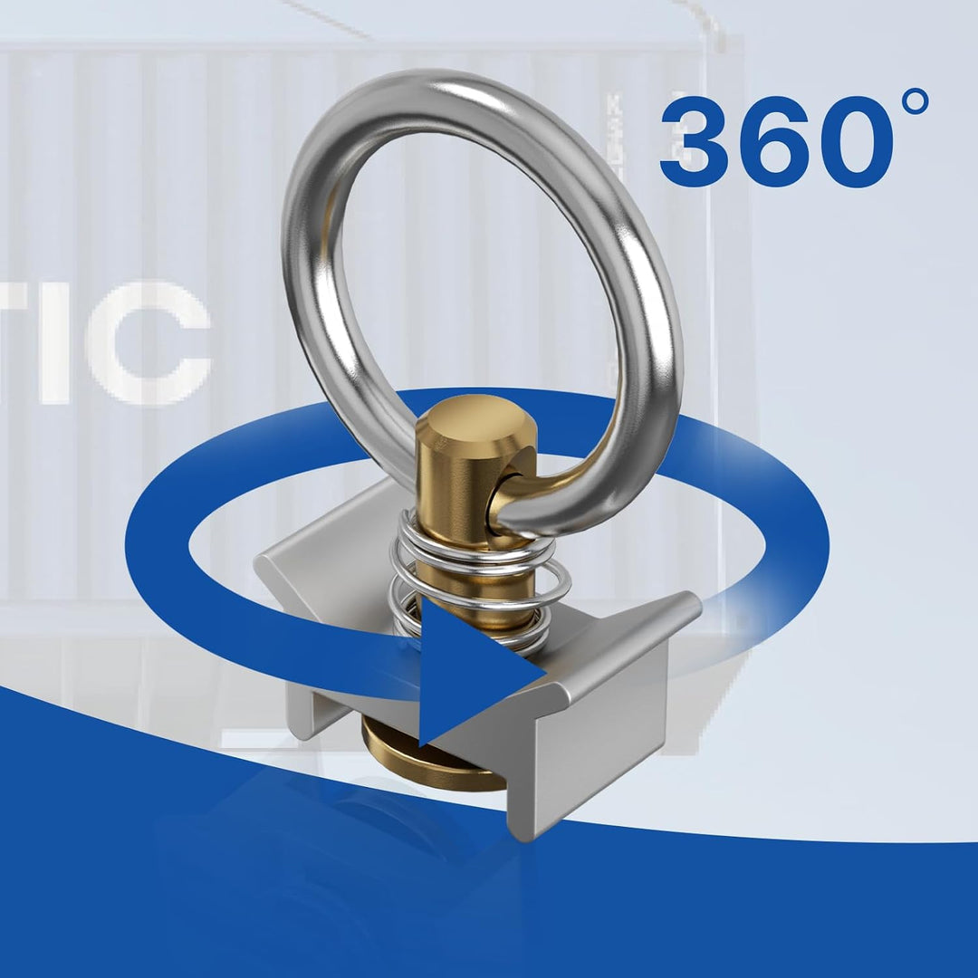Airlineschiene Fitting Ring (8 Stück) | Zurröse 900 daN (900 kg) Tragkraft | Einfachendbeschlag für