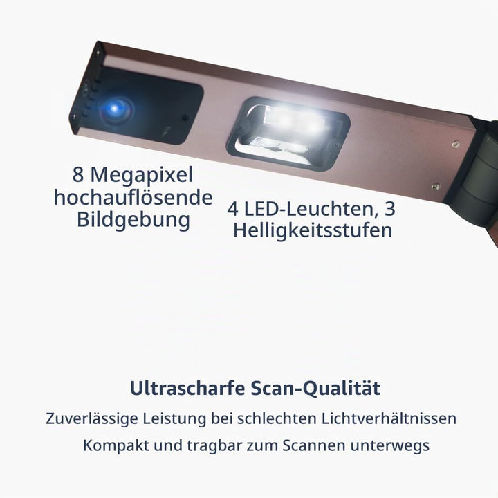 Dokumentenscanner Kamera USB 8MP: A3 Buchscanner OCR tragbar für Lehrer | Flachbett Scanner Visualiz