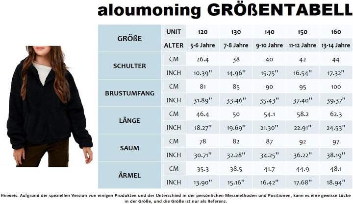 Haloumoning Mädchen Fleece Jacken Kinder Weich Fuzzy Kapuzenpullover Winter Coat Jacke 5-6 Jahre Him