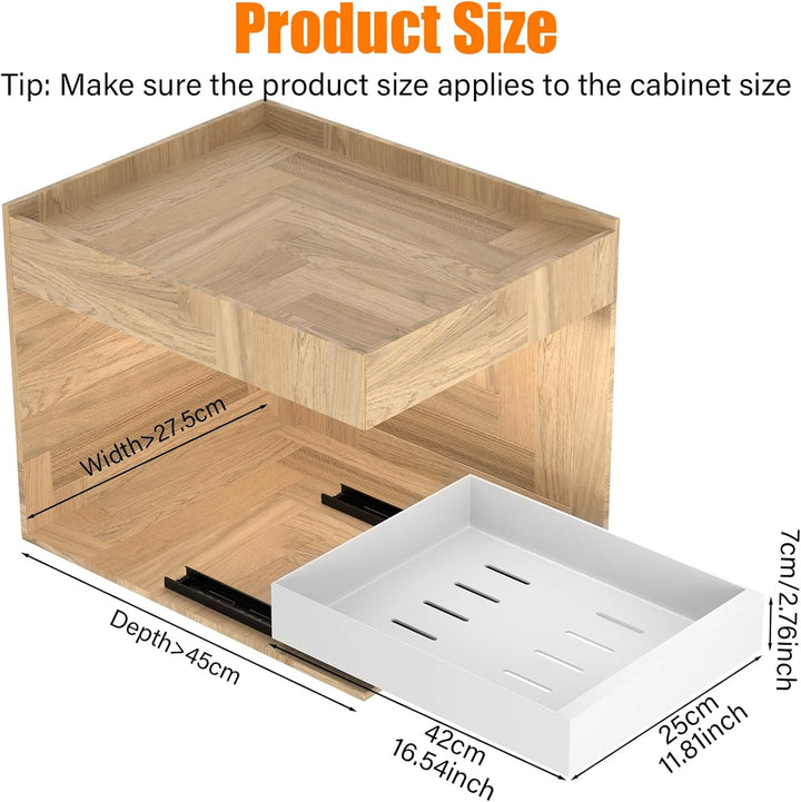 Zanfqvo Teleskopschublade, Ausziehbare Schublade KüChe, Schubladen Aufbewahrung Regal, Ausziehbarer