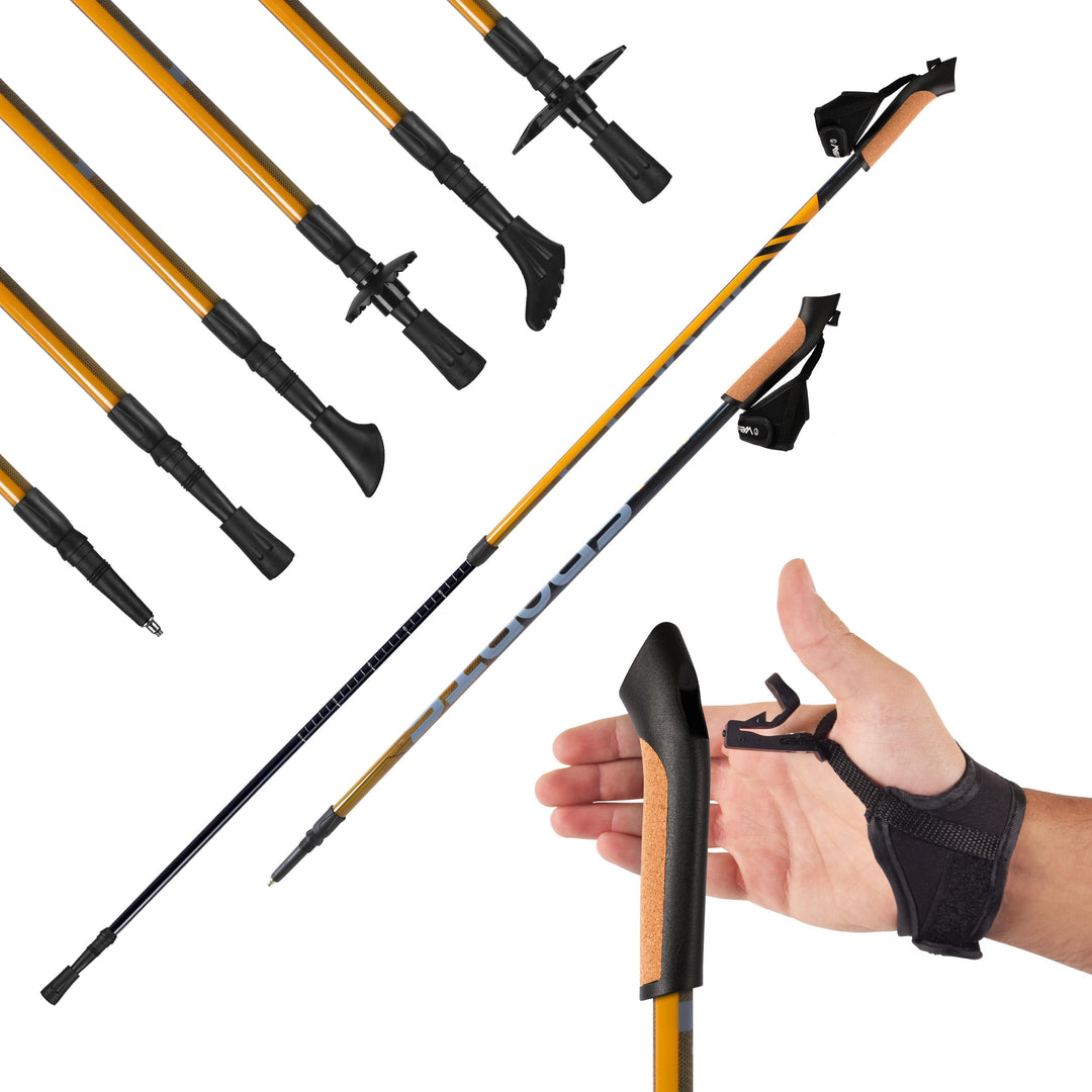 MSPORTS Nordic Walking Stöcke Carbon Premium - aus hochwertigem Carbon - Superleicht - individuell e