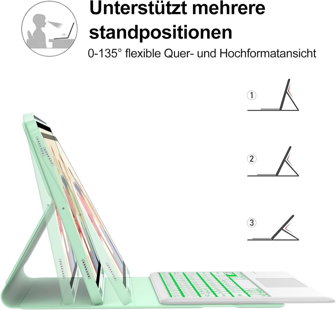 IVEOPPE Tastatur für Samsung Galaxy Tab S9FE Plus, Hülle mit Tastatur für Samsung Tab S9+ 12.4", Mag