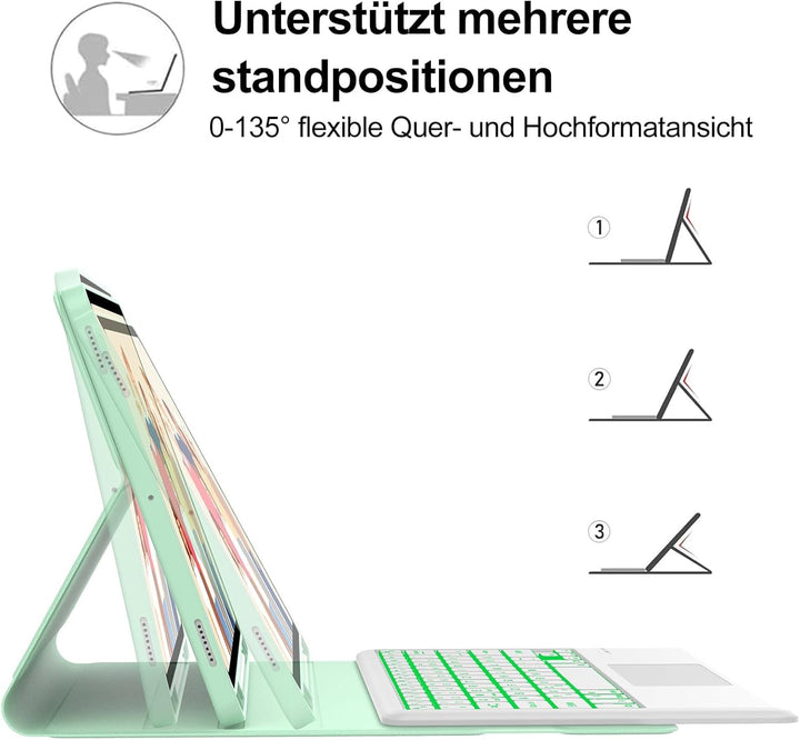 IVEOPPE Tastatur für Samsung Galaxy Tab S9FE Plus, Hülle mit Tastatur für Samsung Tab S9+ 12.4", Mag