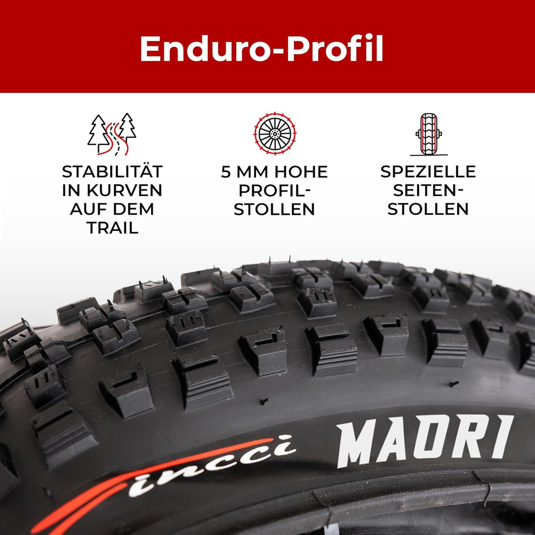 Fincci Paar MTB Reifen 27.5x2.35 Zoll 60-584 Faltbar Fahrradreifen für Rennrad Mountainbike Schlamm