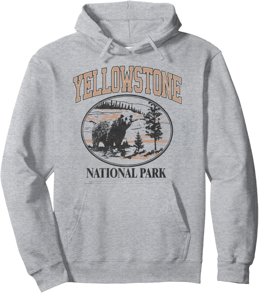 Yellowstone National Park Bear and Stream Circle Pullover Hoodie
