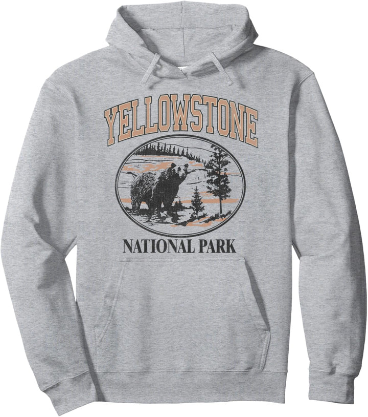 Yellowstone National Park Bear and Stream Circle Pullover Hoodie