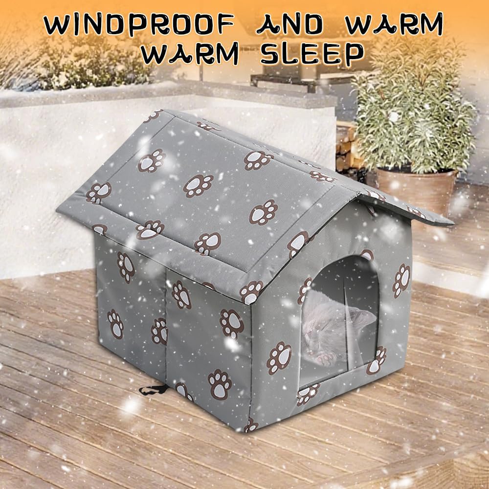 Katzenhaus Outdoor, Katzenhaus Outdoor Winterfest Isoliert, Katzenhöhle für Draussen Wasserdicht mit