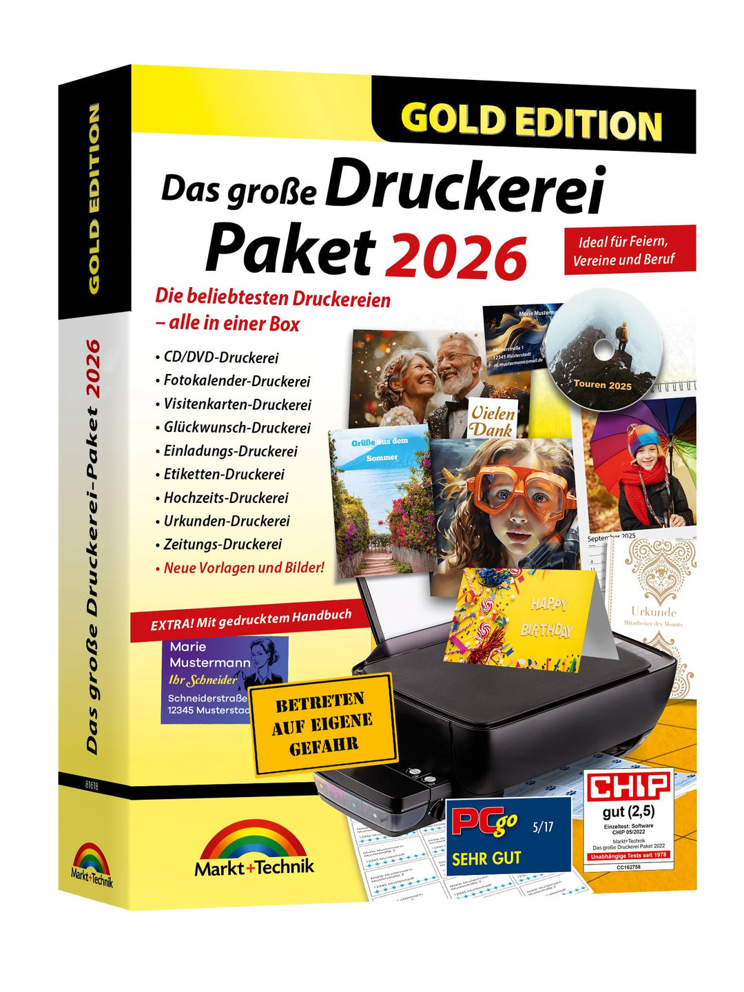 Das grosse Druckerei Paket 2024 - Einladungen, Glückwunsch Karten, Etiketten, CD-DVD Labels, Visiten