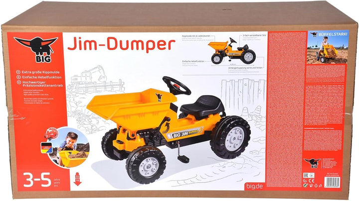 BIG - Jim Dumper Kinderkipper Spielfahrzeug, 3-fach verstellbarer Sitz, wetterbeständiges Kunststoff