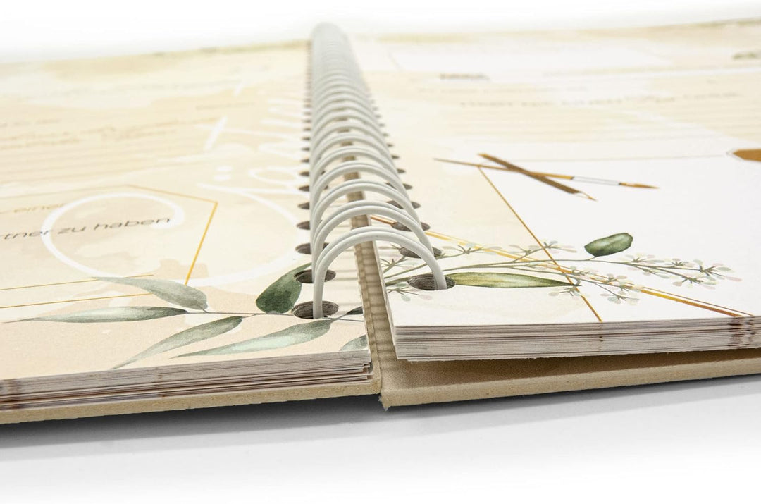 KOCHDIALOG XXL Gästebuch Hochzeit -Greenery– Gästebuch zur Hochzeit mit lustigen Fragen im Innenteil