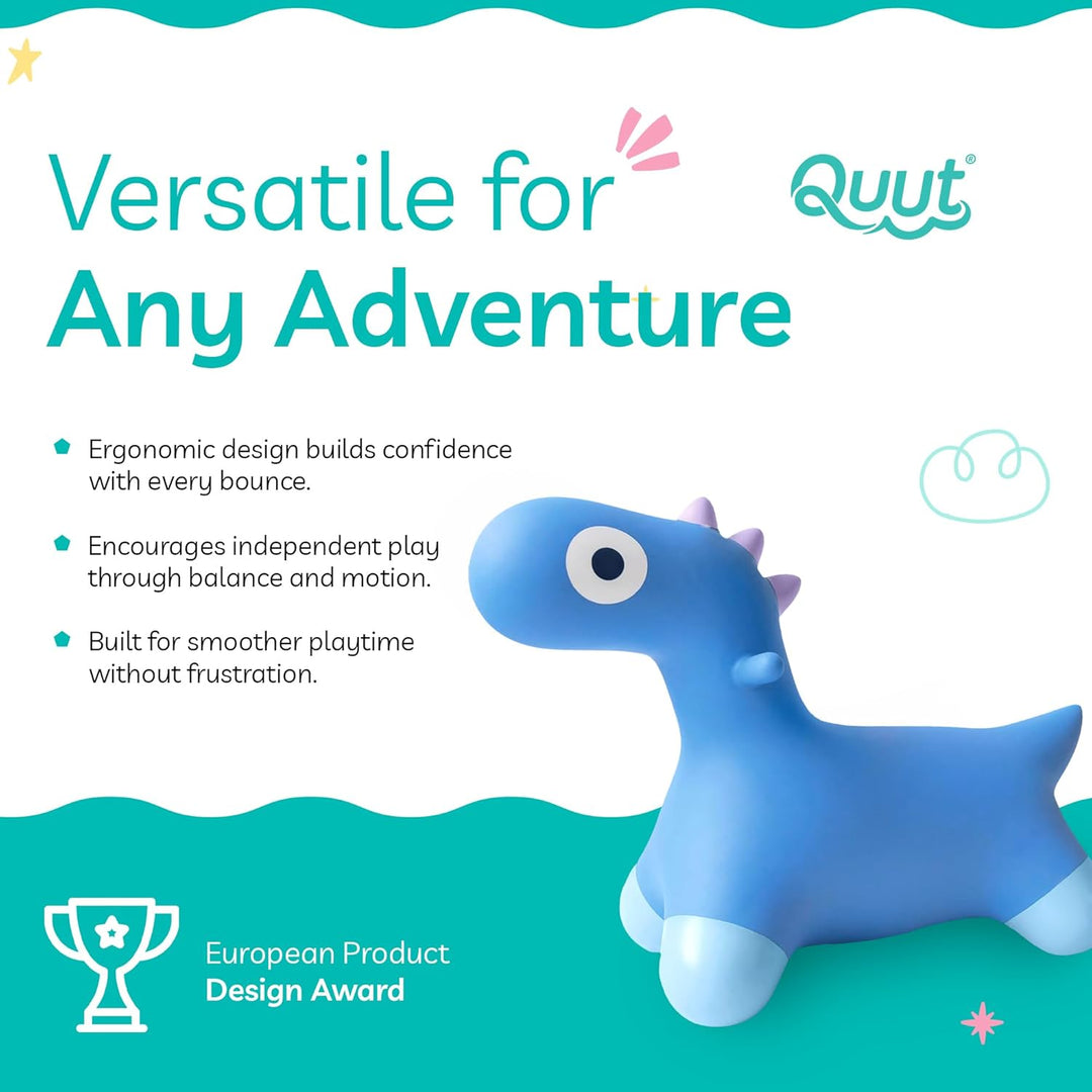 Quut - Hoppi Dino Springen – aufblasbares Springspielzeug – Aussen und Innen – Design – inklusive Pu