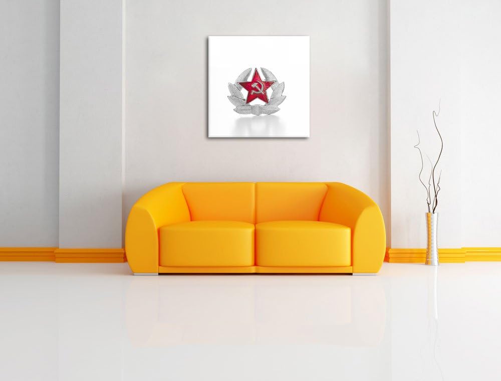 Pixxprint Wappen der UDSSR / 70x70cm Leinwandbild bespannt auf Holzrahmen/Wandbild Kunstdruck Dekora