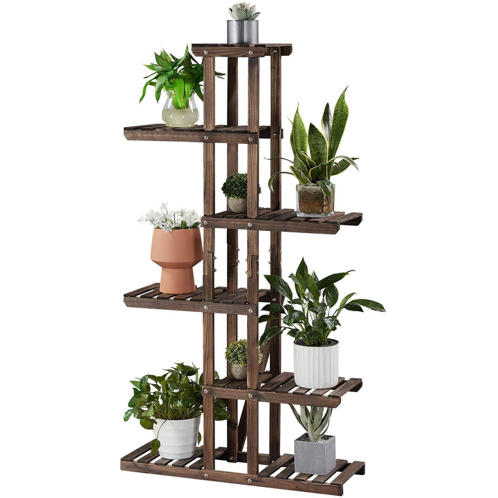Yaheetech Pflanzentreppe mit 6 Ebenen, Schmales Blumenregal, Blumenständer Balkon, Holz Blumenbank O