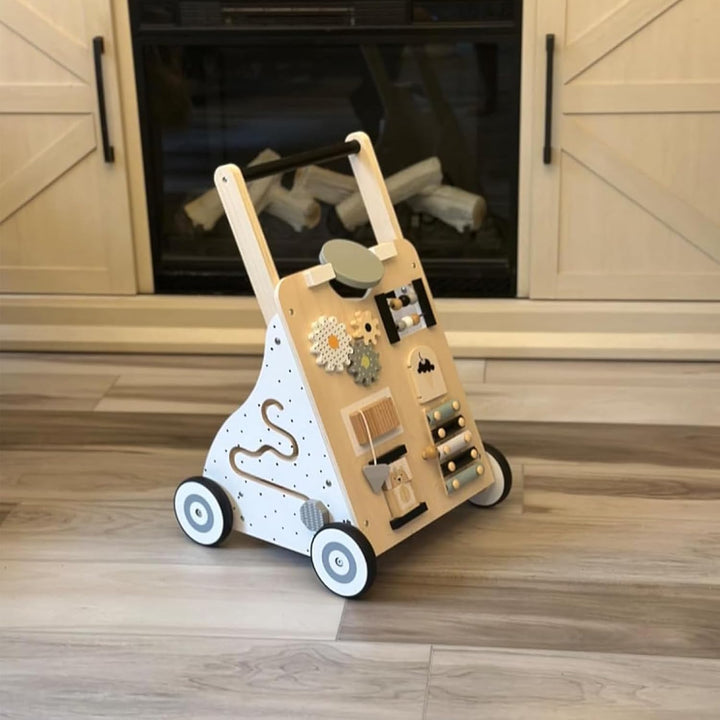 Asweets Lauflernwagen Holz, Montessori Spielzeug Multifunktion Baby Lauflernhilfe, Walking Lernwagen