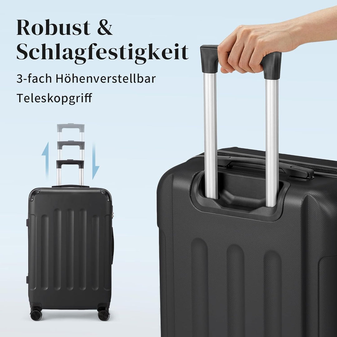 LALAHO Kofferset 2 teilig Hartschale, Handgepäck mit Kosmetikkoffer, Koffer Set mit verstärkten Ecke