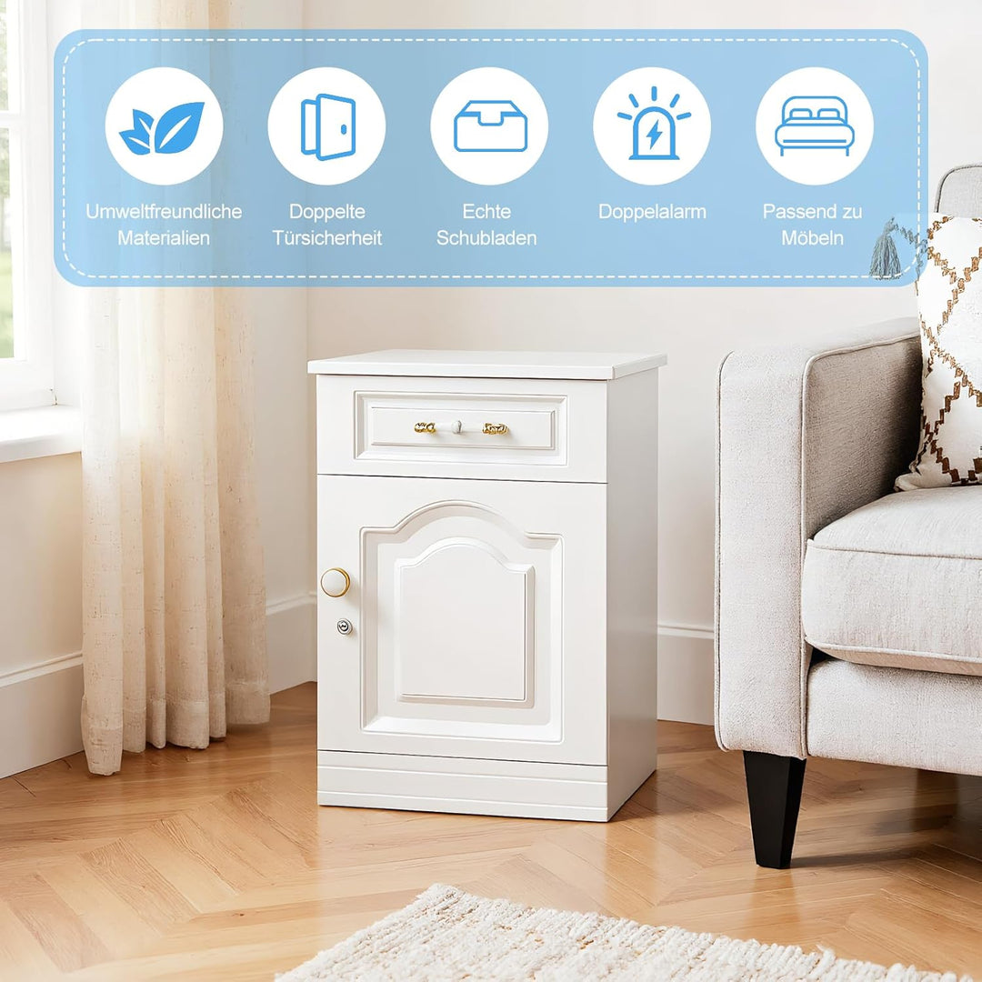 Tresor Safe mit Schlüssel,Zahlenschloss,28L,Digitaler Heimtresor mit Alarmanlage, Digital Geldkasset