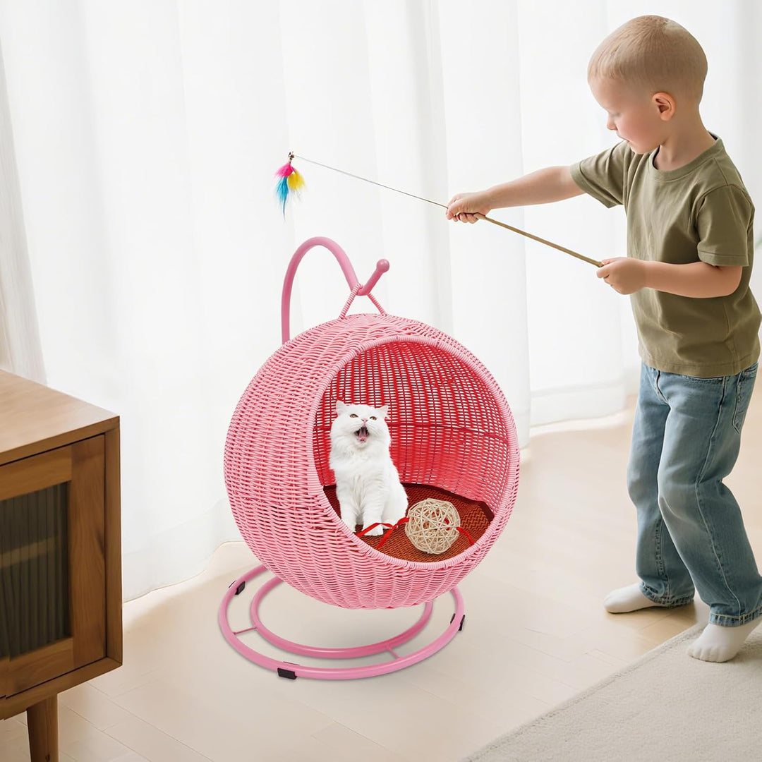 Katzenhängematte, 66cm Katzen Hängematte, Katzen-Schaukel, Katzenstuhl für drinnen, Katzenkorb Kann