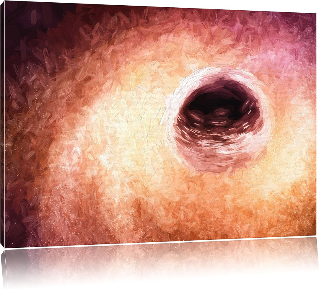 Pixxprint Loch mit Farbkontrasten / 100x70cm Leinwandbild bespannt auf Holzrahmen/Wandbild Kunstdruc