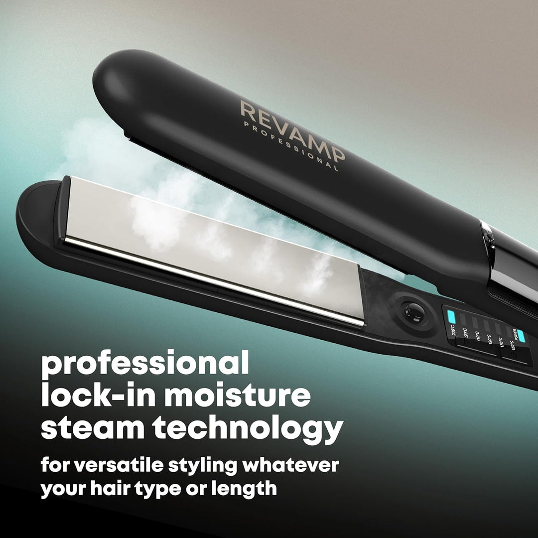 Revamp Progloss Steam Dampfglätteisen, Haarglätter mit Dampffunktion, ultraschnelles Hitzestyling mi