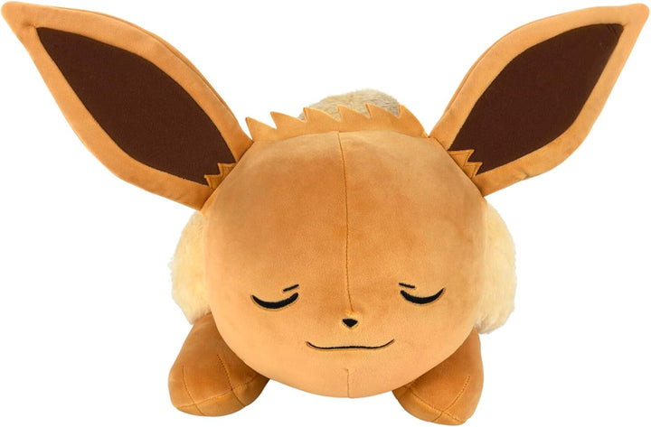 Pokémon PKW4322-45cm Schlafendes Plüsch - Evoli, offizielles Plüsch