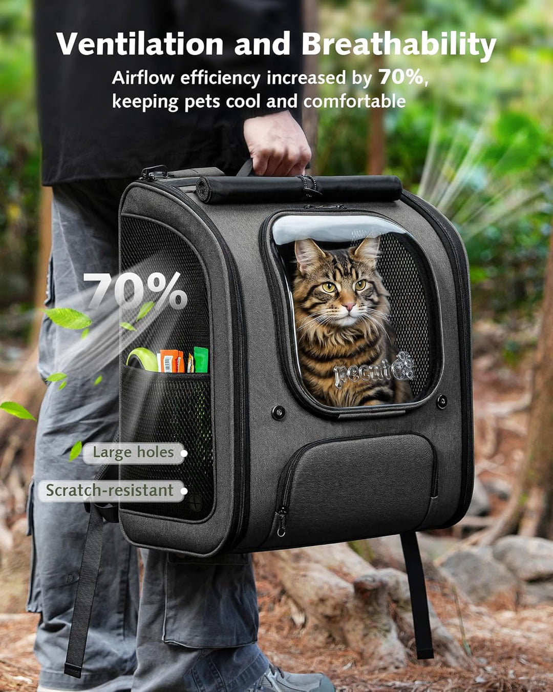 pecute Katzenrucksack Bubble Haustier Rucksack mit Netzfenster, Tragbare und Faltbare Katzentasche,