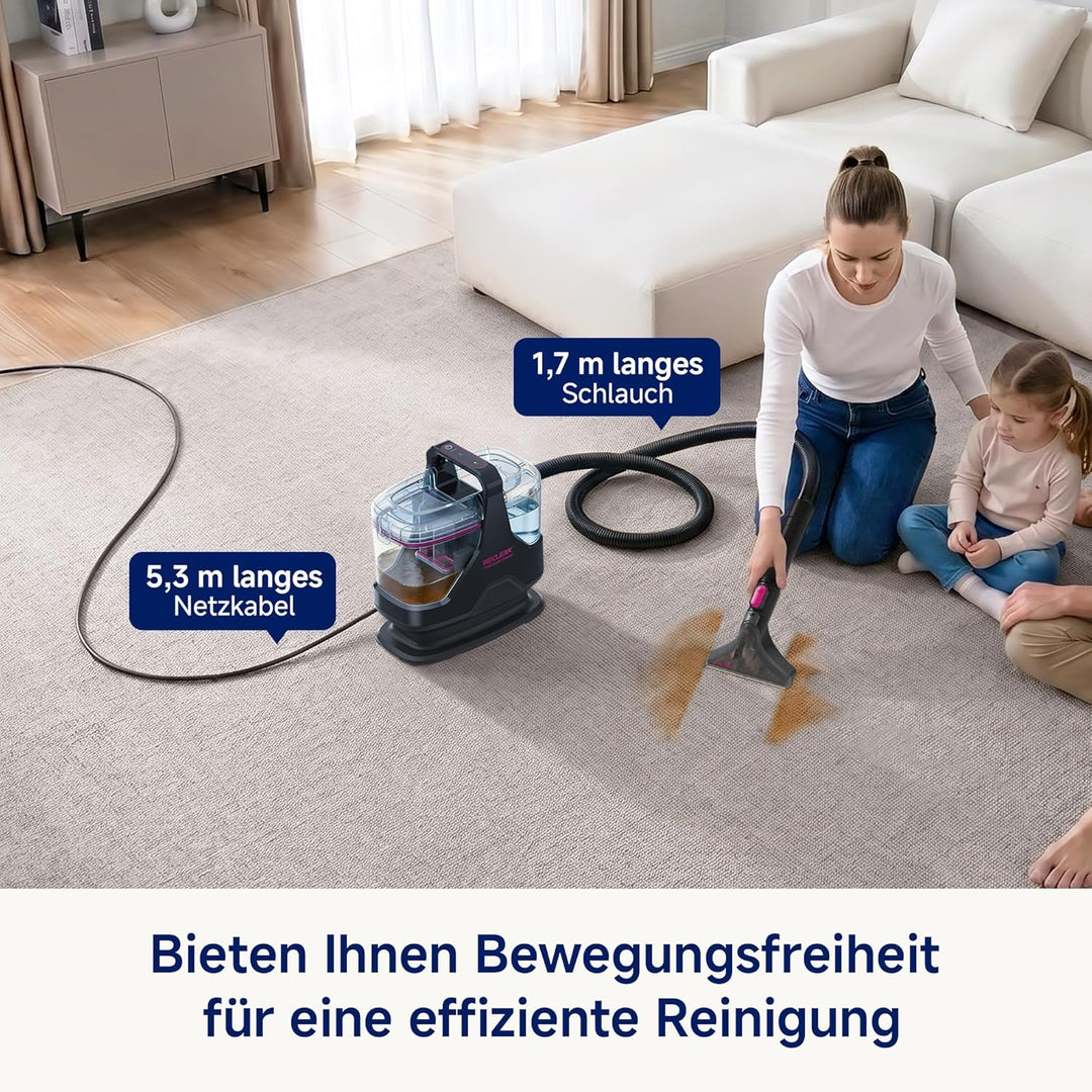 WECLEAN C3 Nasssauger Polsterreiniger Gerät,Fleckenreiniger für Teppiche, Sofas, Treppen, Fenster, S