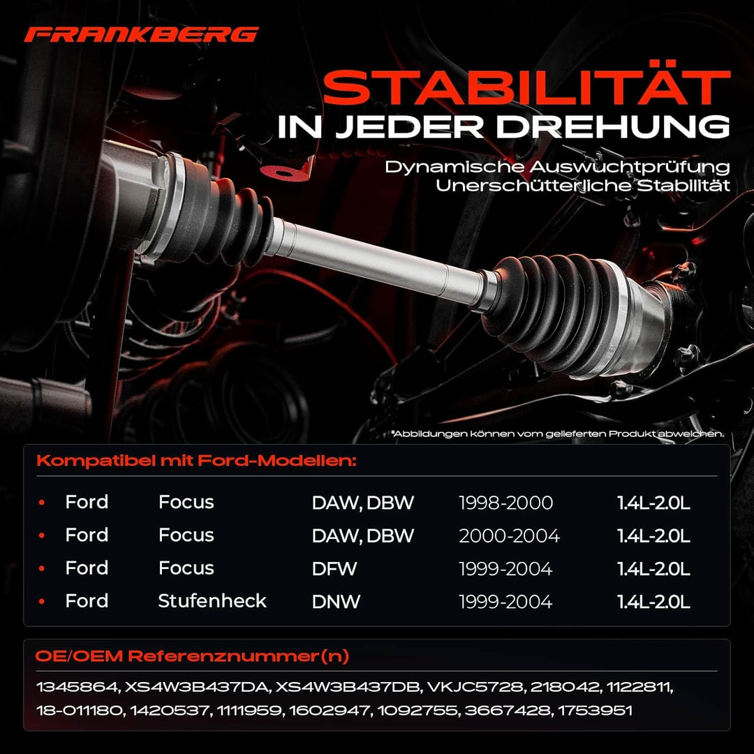 Frankberg Antriebswelle Vorne Links Kompatibel mit Focus DAW DBW 1998-2004 Focus Stufenheck DFW 1999