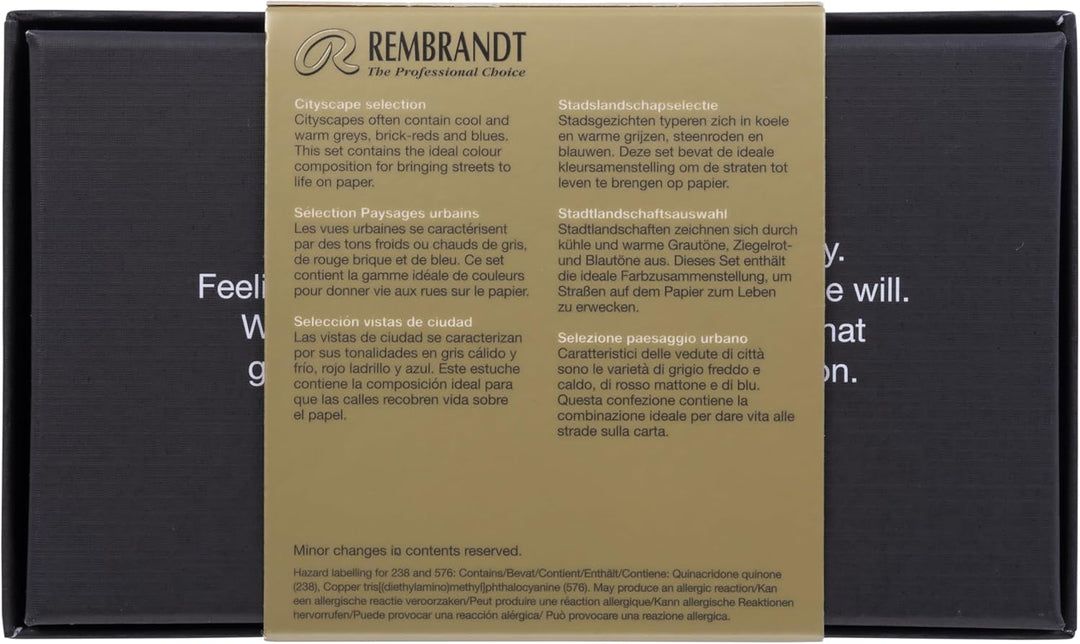 Rembrandt Water Colour Box Cityscape Selection extra feine Aquarellfarbe, Metallkasten mit 12 Näpfch