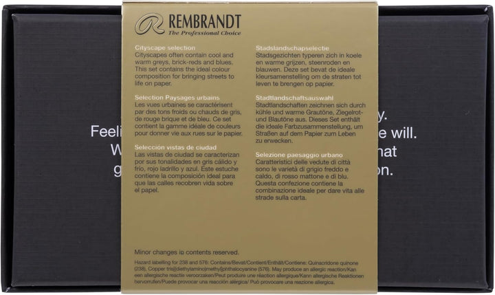 Rembrandt Water Colour Box Cityscape Selection extra feine Aquarellfarbe, Metallkasten mit 12 Näpfch