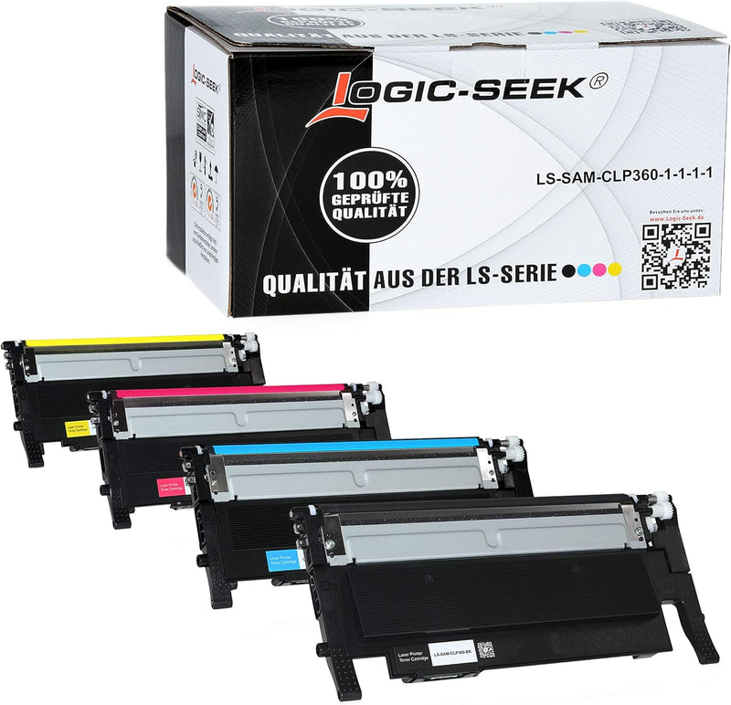 4 Logic-Seek Toner kompatibel für Samsung Xpress C410W CLP-365/SEE CLP-365 360 CLX 3300 3305 FN FW X
