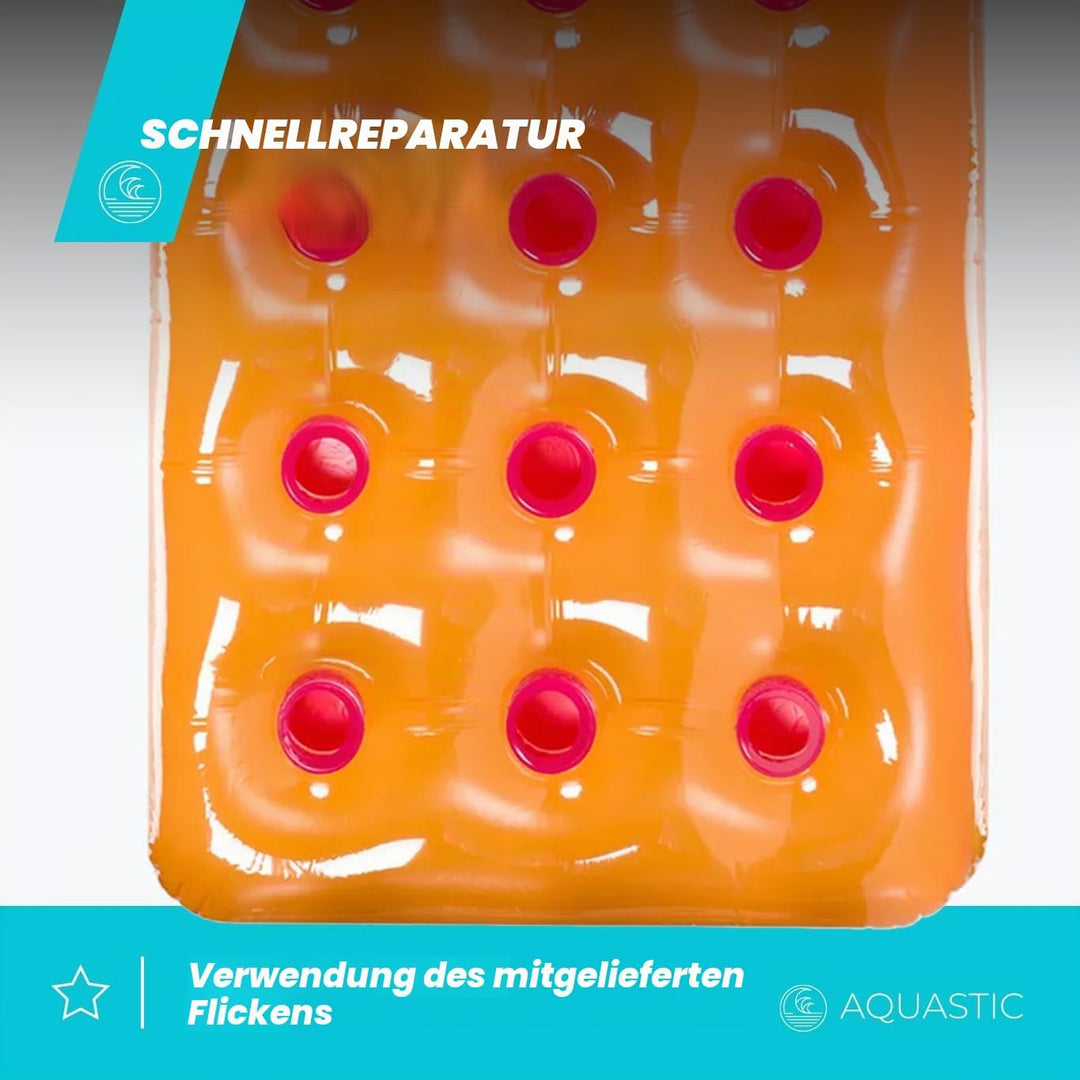 AQUASTIC Schwimm-Strandmatratze 188 x 71 cm Für Erwachsene und Kinder ab 14 Jahren Strapazierfähiges