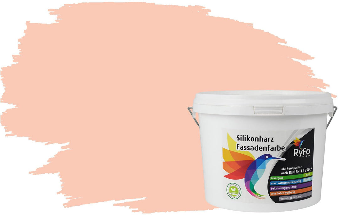 RyFo Colors Silikonharz Fassadenfarbe Lotuseffekt Trend Orangetöne Softterracotta 3l - bunte Fassade