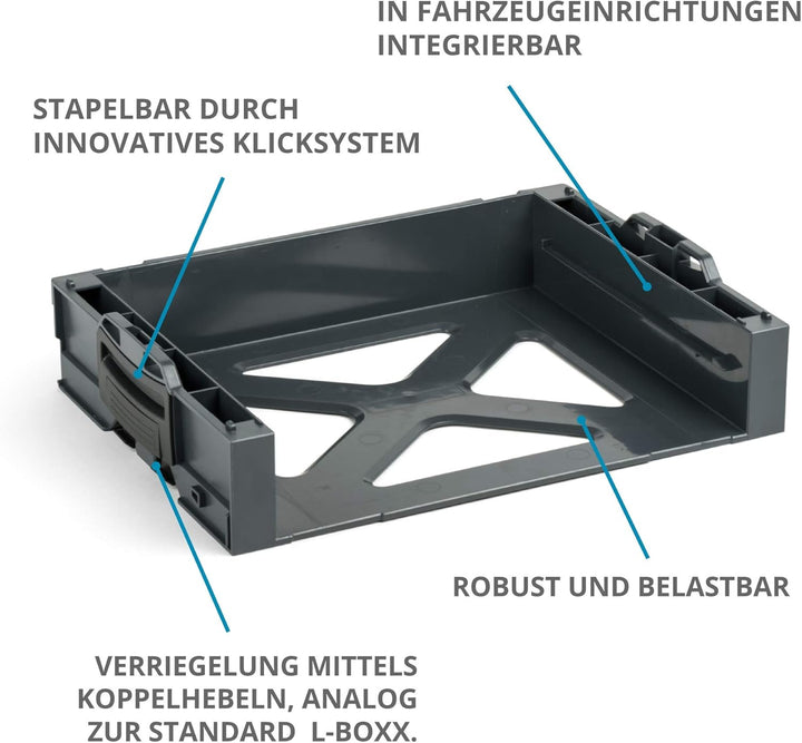 Bosch Sortimo i-Rack 1 Fach in Anthrazit für Werkzeugkoffer | Innovatives Transportsystem | Bosch We