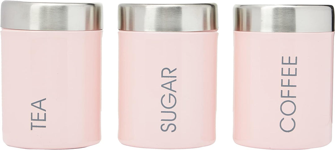 Premier Housewares Joni Aufbewahrung Kanister, rund, 10 x 10 x 13 cm Hellrosa, Hellrosa