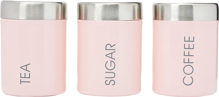 Premier Housewares Joni Aufbewahrung Kanister, rund, 10 x 10 x 13 cm Hellrosa, Hellrosa