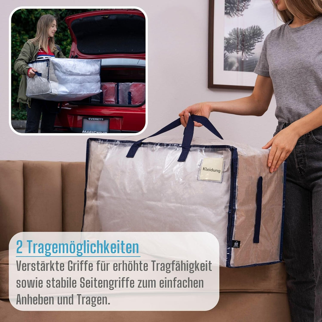 VENO 102 Liter Grosse Aufbewahrungstasche mit Deckel, Strapazierfähige Griffe und Reissverschlüssen