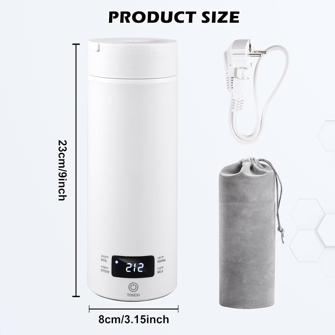 Reise Wasserkocher Klein, 500ml Reisewasserkocher, 316 Edelstahl, Automatisches Abschalten, Schnelle