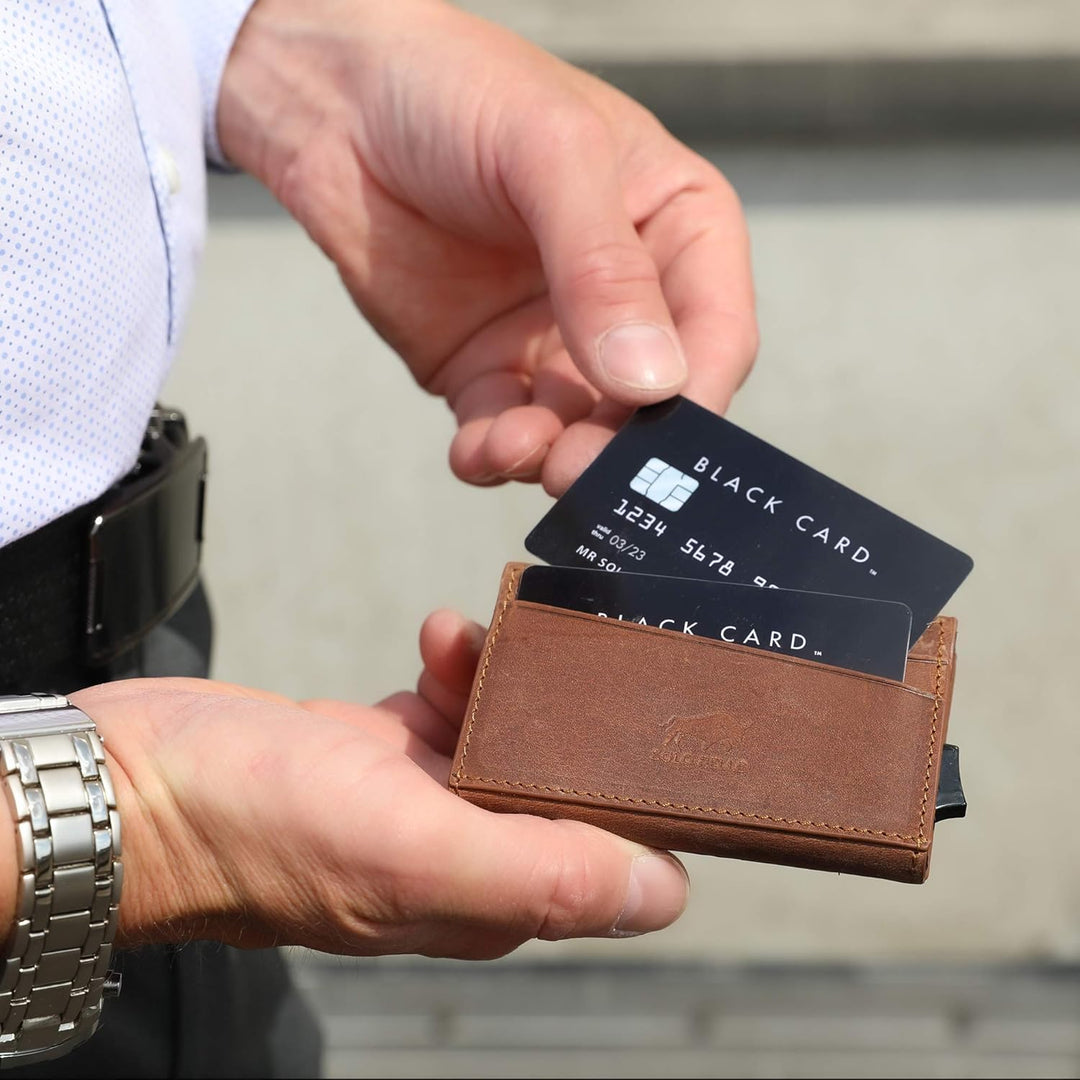 Solo Pelle Kartenetui | Kreditkartenetui | Leder Geldbörse Slim Wallet Portmonee | Geldbeutel mit RF