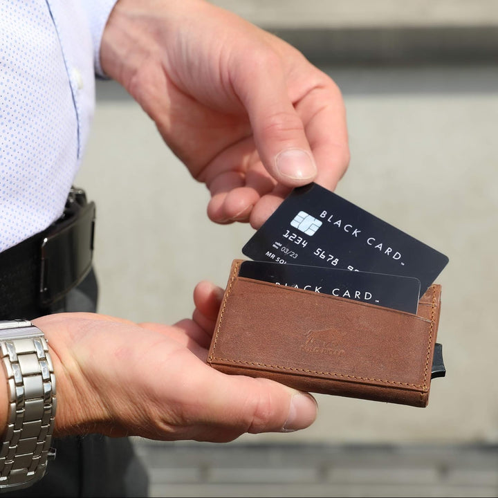 Solo Pelle Kartenetui | Kreditkartenetui | Leder Geldbörse Slim Wallet Portmonee | Geldbeutel mit RF