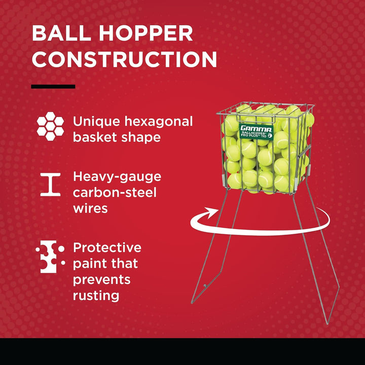 GAMMA Sport Tennis ballhoppers – langlebig, praktisch, robuste Konstruktion, für Tennis Ball Pickup,