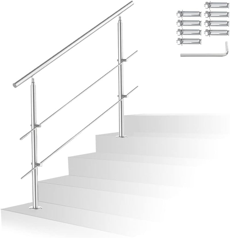 Randaco Geländer Edelstahl Handlauf für Balkon Brüstung Treppen Hauseingang, Treppengeländer Edelsta