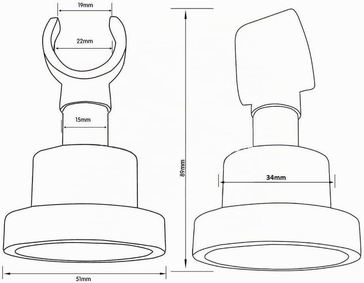 Massiver Edelstahl Brausehalter mit Kugelgelenk universal Modell KF -