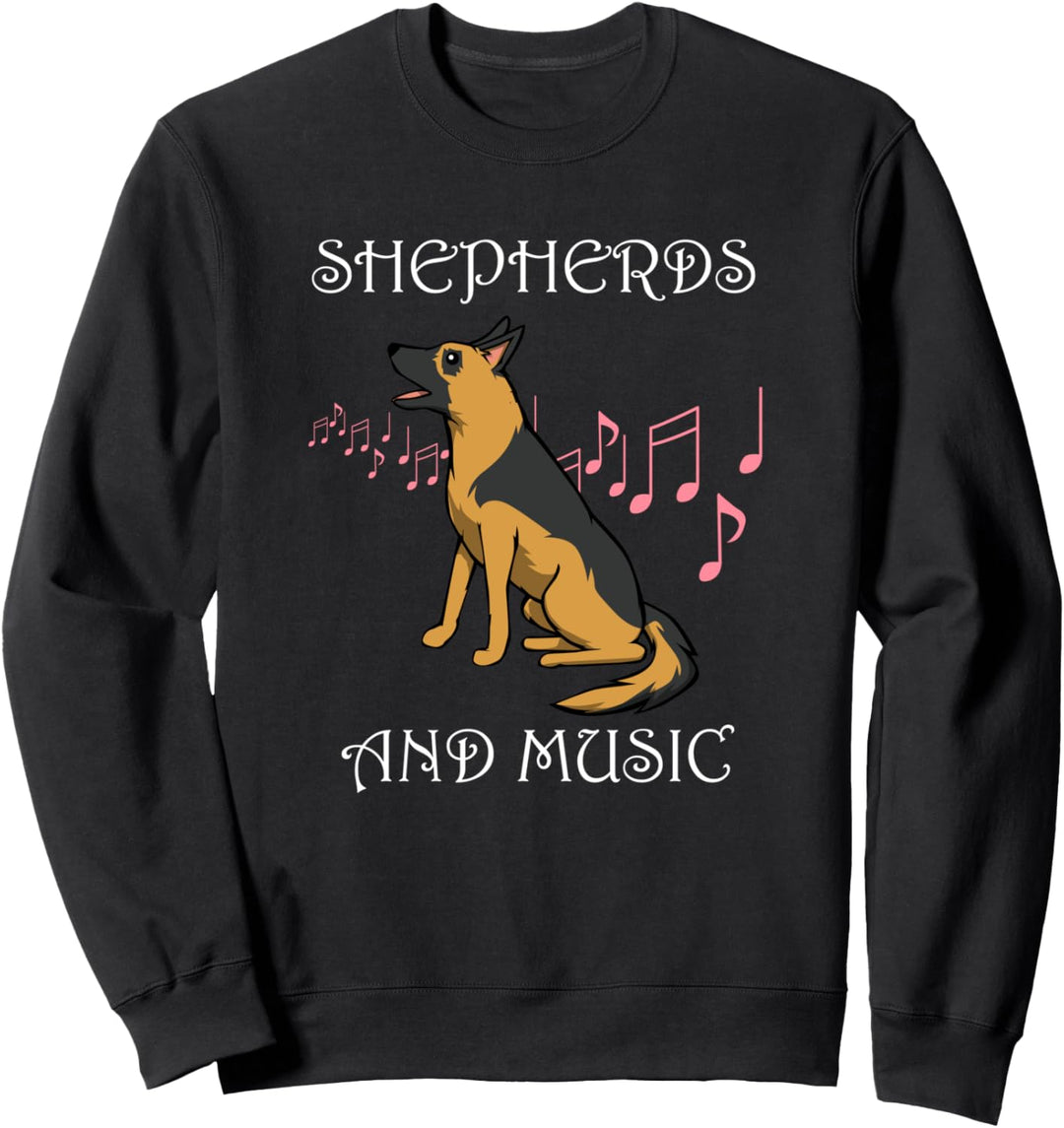 Schäferhund liebt Musik Niedlicher Hund Sweatshirt