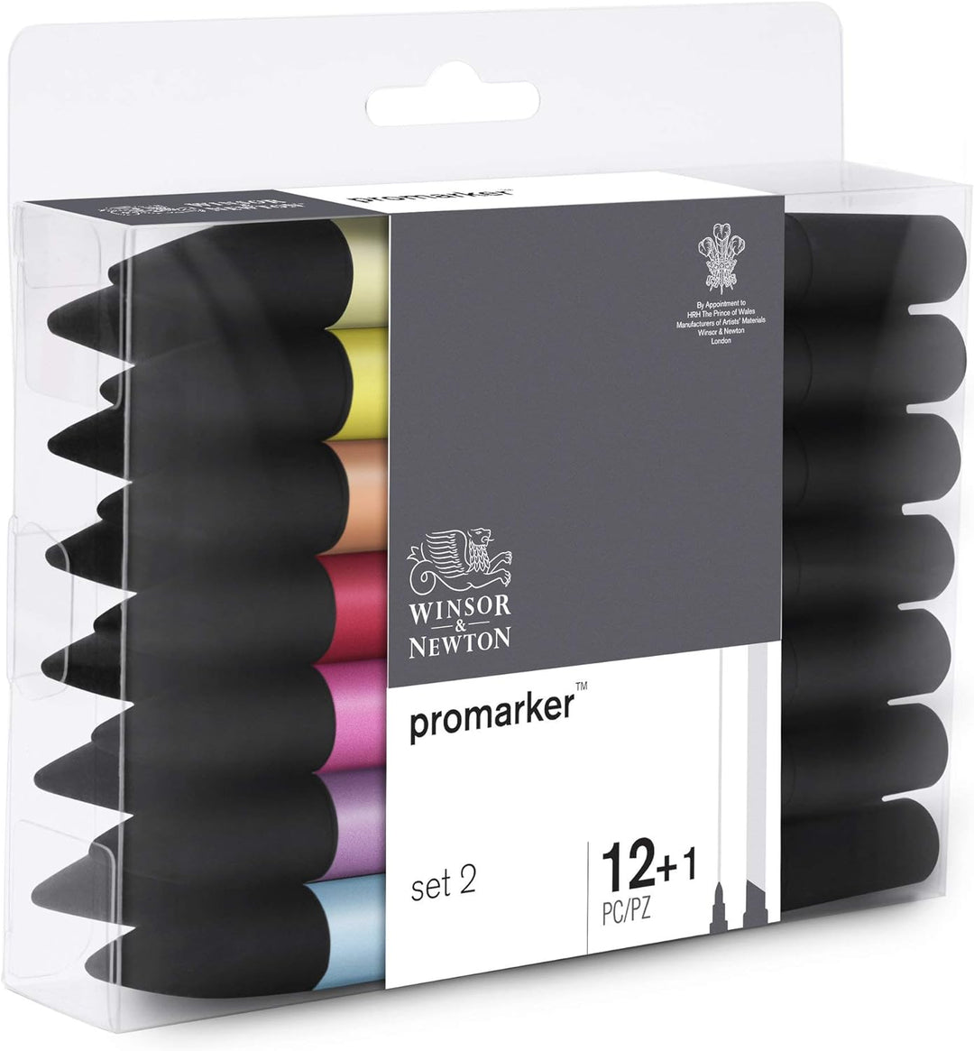 Winsor & Newton 0290138 ProMarker, Professioneller Layoutmarker - 2 Spitzen, fein und breit für Zeic