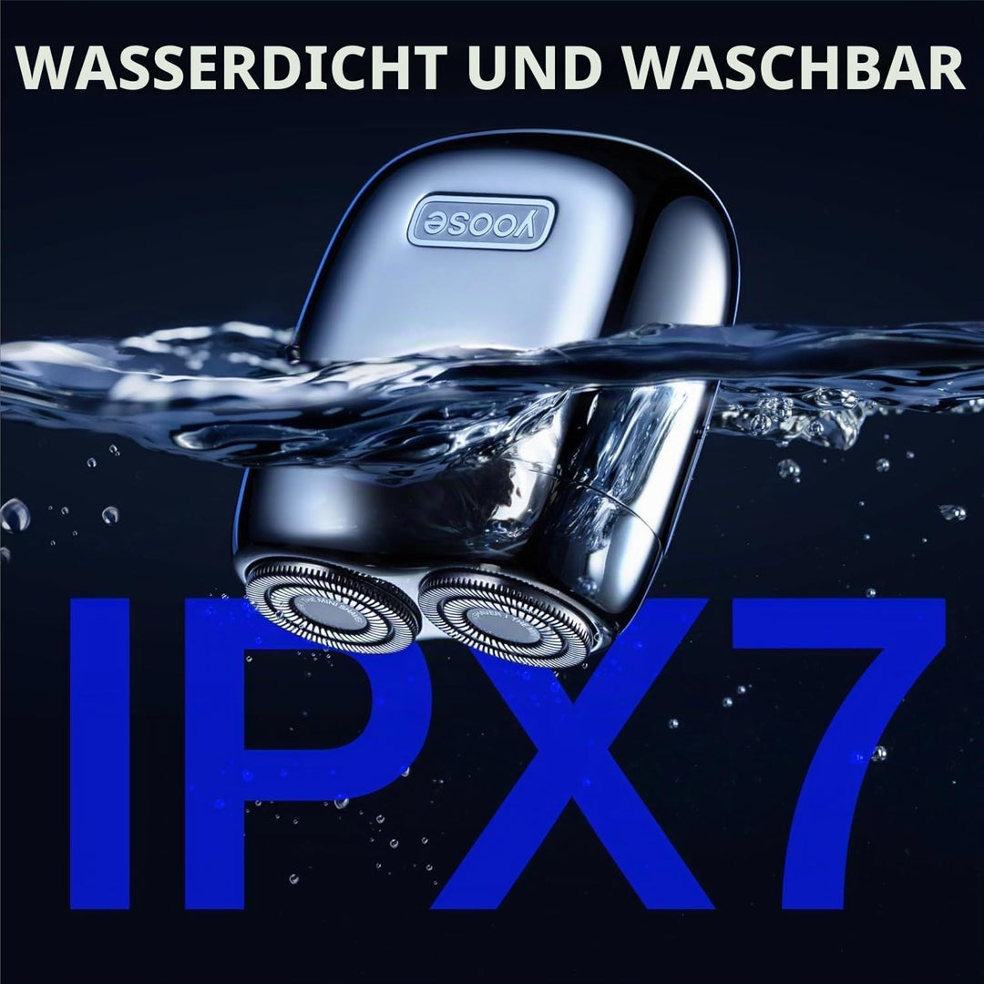 yoose MINI Rasierer Herren elektrisch, Elektrorasierer Herren aus Legierung, IPX7 wasserdicht elektr