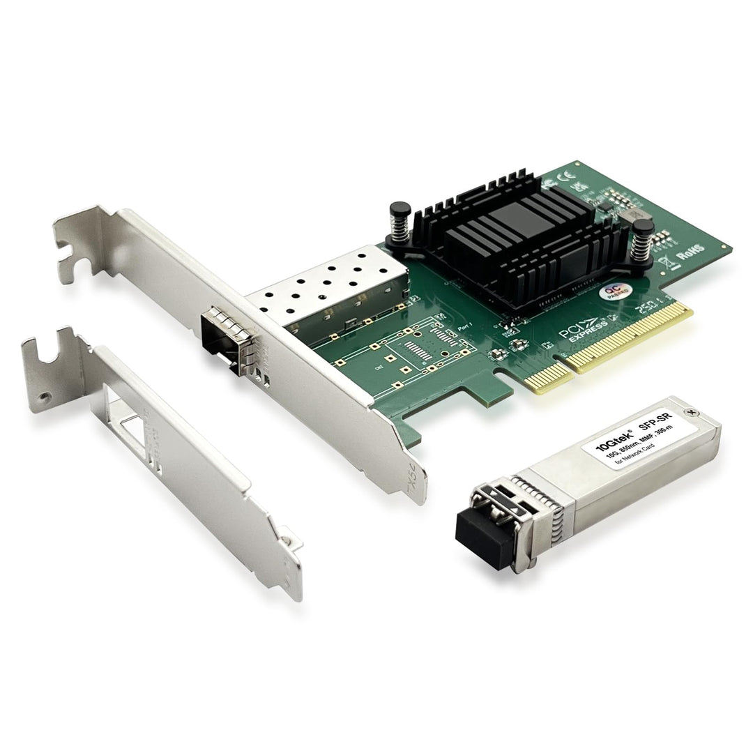 10Gtek 10Gb SFP+ NIC Network Card, Single SFP+ Port, 82599EN Controller, Compare to X520-DA1(E10G42B