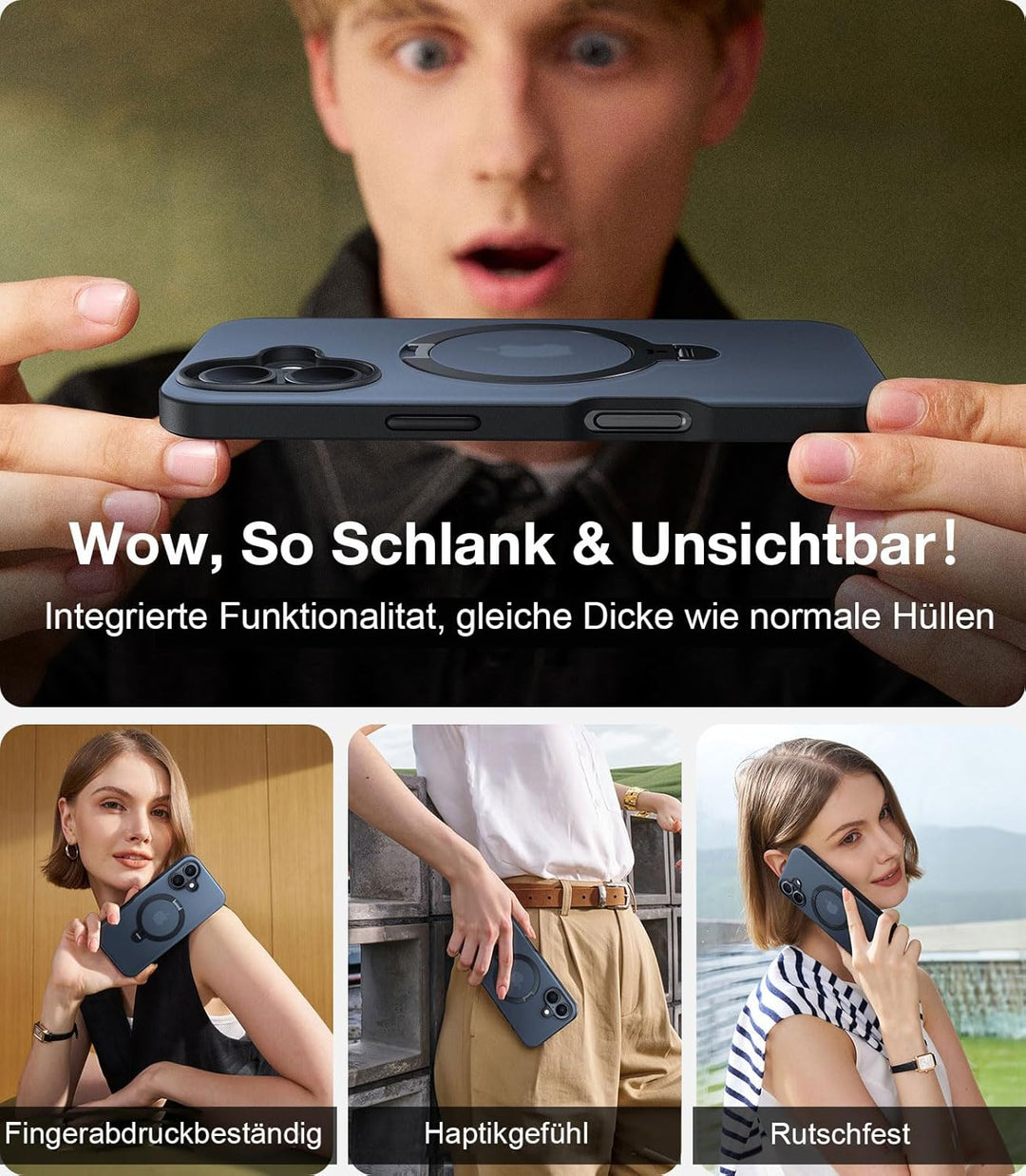 TORRAS 360° Ostand Spin für iPhone 16 Hülle für Magsafe (Magnetischer Robust Standring) Zertifiziert