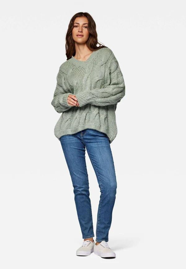 Mavi Damen V Neck Sweater Pullover M Grau, M Grau