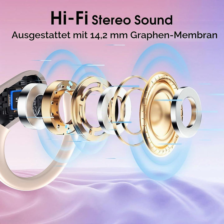 Aptkdoe In Ear Kopfhörer Kabellos Sport, Bluetooth 5.4 Kopfhörer mit ENC Mic, 75 Std Spielzeit, Anpa