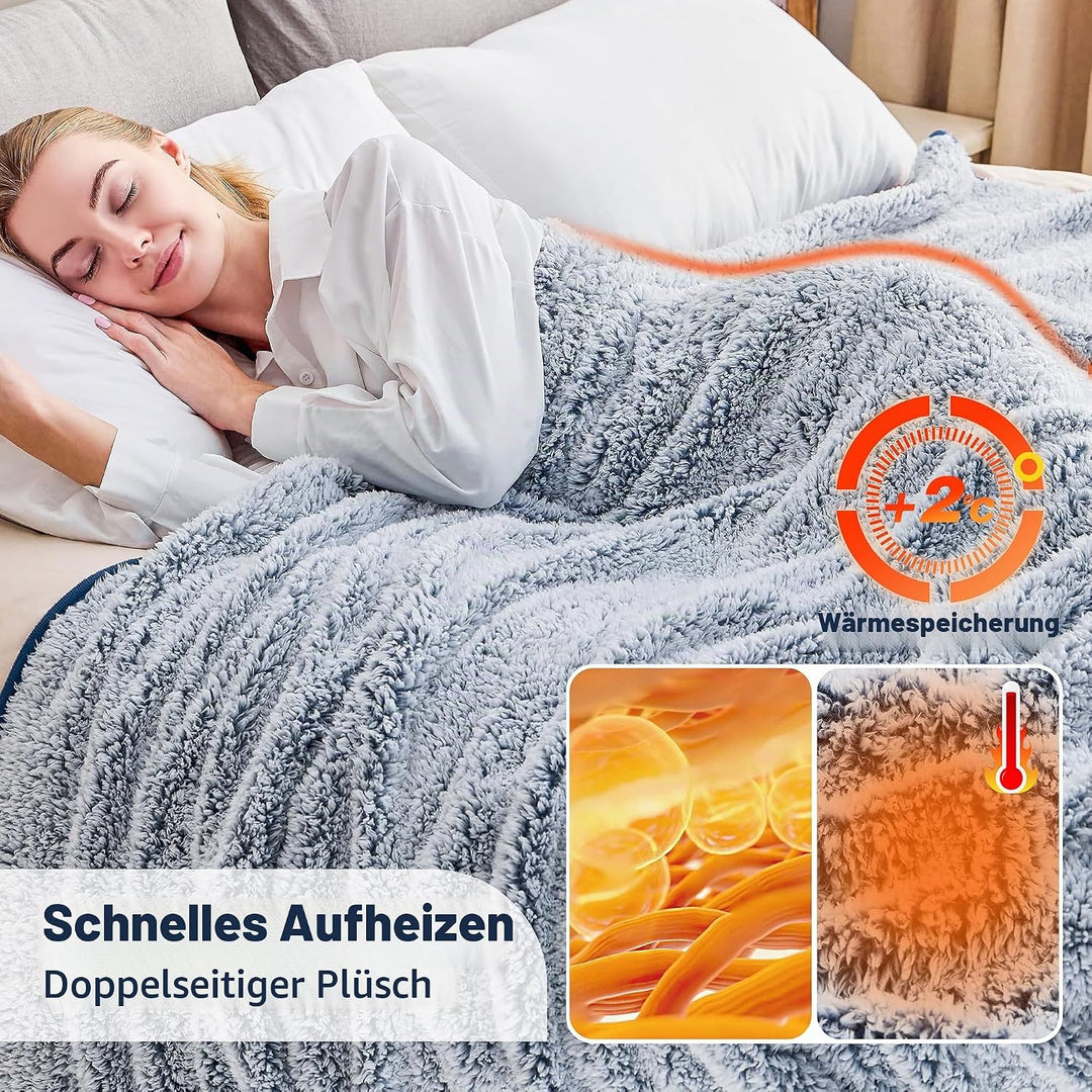 EMME Sherpa Decke Kuscheldecke, Dick und Elegant, Sofadecke Doppelgesicht Extra Weich, Warme Gemütli
